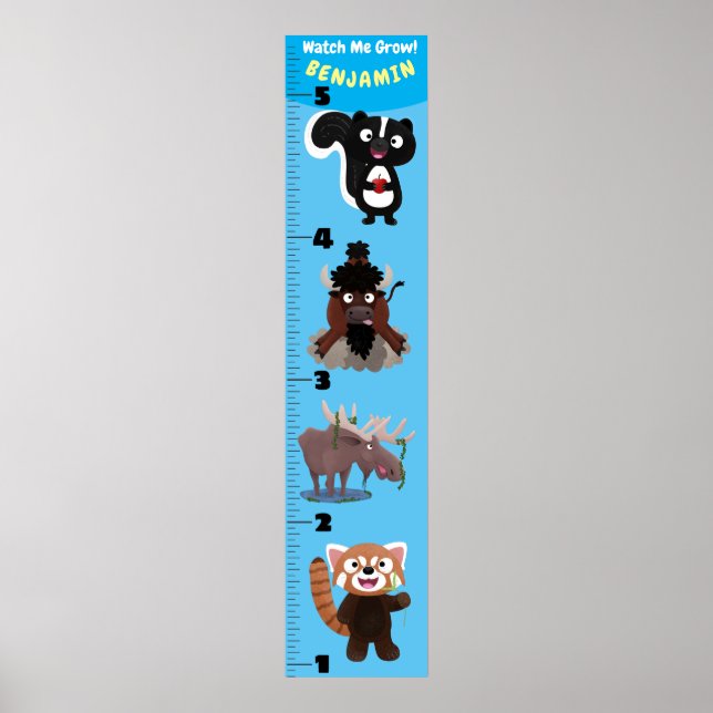 Poster Gráfico de crescimento de animação de animais engr (Frente)