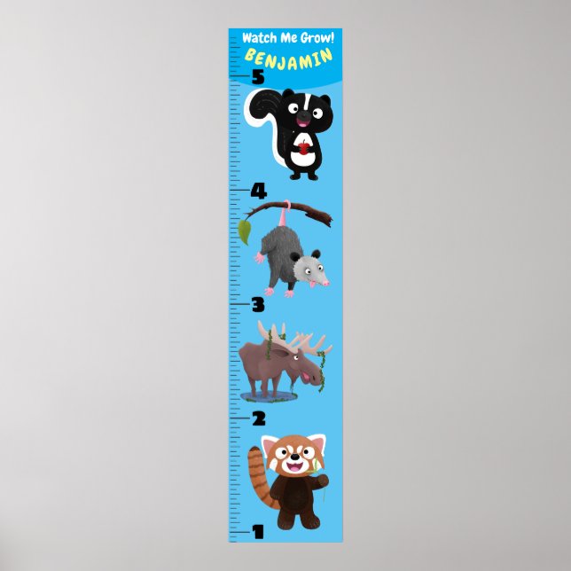 Poster Gráfico de crescimento de animação de animais engr (Frente)