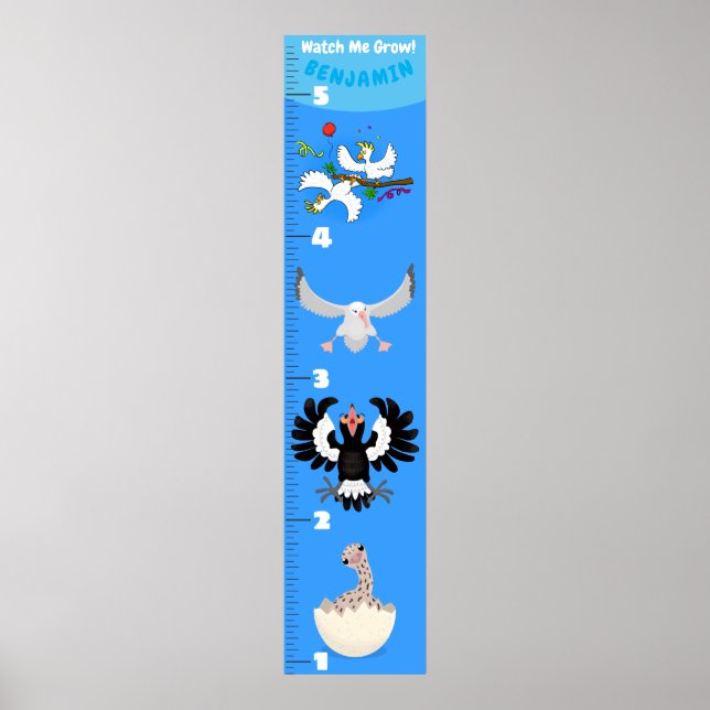 Poster Gráfico de crescimento de animação de aves engraça (Frente)