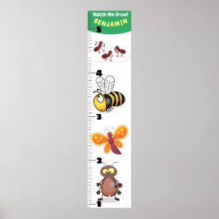 Poster Gráfico de crescimento de animação de insetos engr