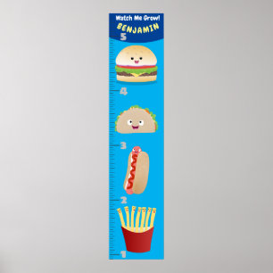 Poster Gráfico de crescimento de animação de refeições fa