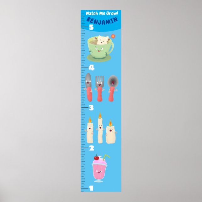 Poster Gráfico de crescimento de animação dos utensílios  (Frente)