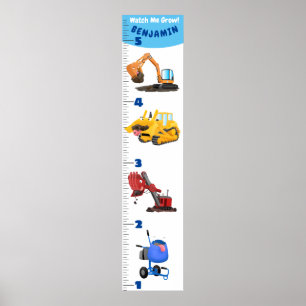 Poster Gráfico de crescimento de cartoons de transporte e
