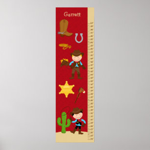Pôster Gráfico de Crescimento de Crianças - Cowboy