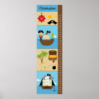 Pôster Gráfico de Crescimento de Crianças - Piratas
