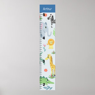Poster Gráfico de Crescimento de Elefantes Cute Safari A