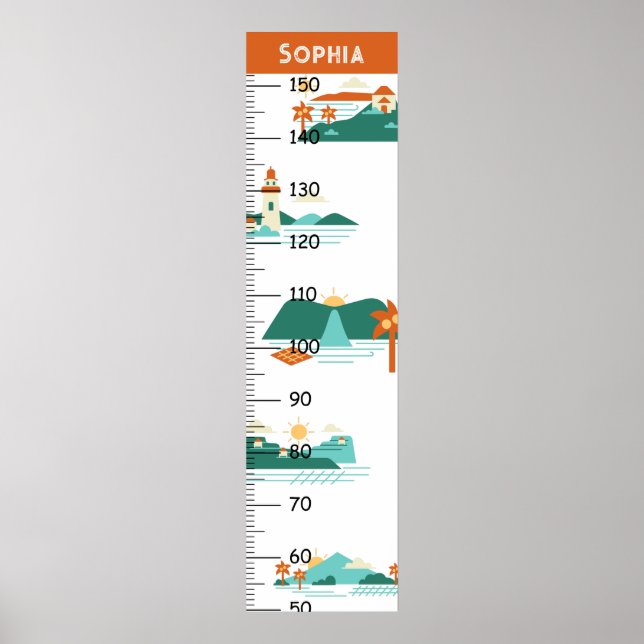 Poster Gráfico de Crescimento de Marco Flutuante (Frente)