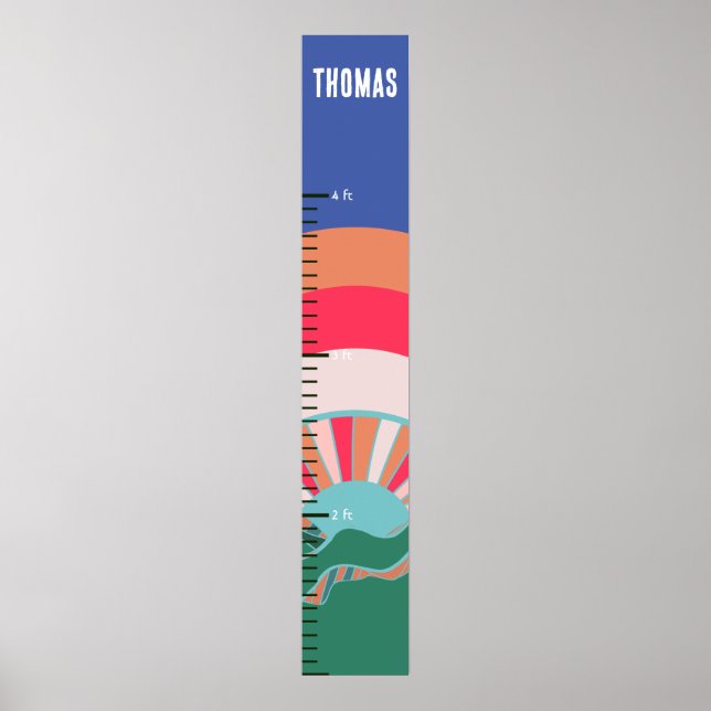 Poster Gráfico de Crescimento de Pequenos Meninos Colorid (Frente)