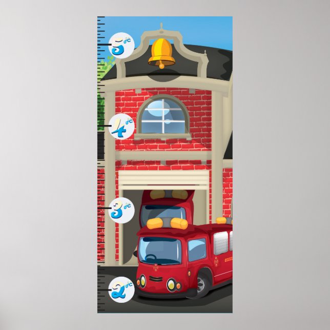 Pôster Gráfico de Crescimento de Posto de Bombeiros (Frente)