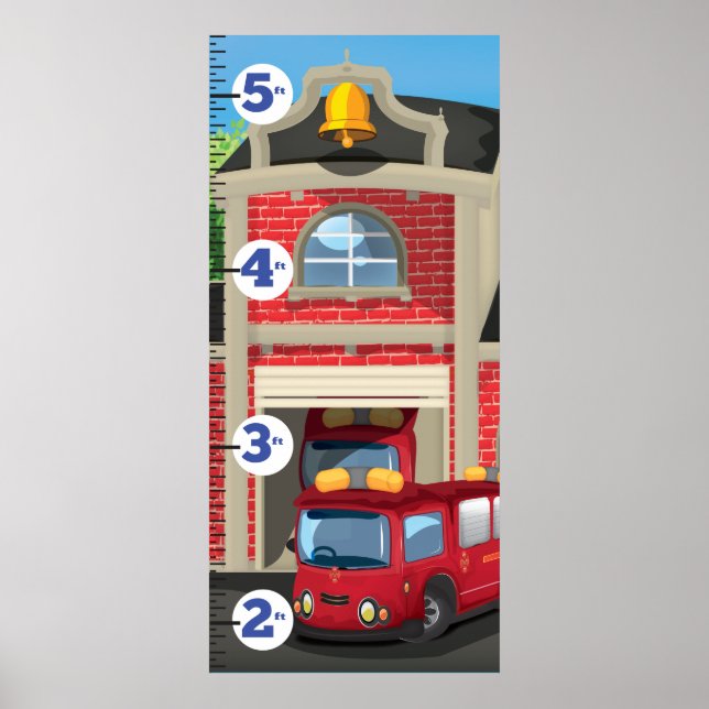 Pôster Gráfico de Crescimento de Posto de Bombeiros (Frente)