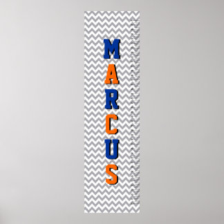 Pôster Gráfico de Crescimento do Nome da Chevron Seis Let