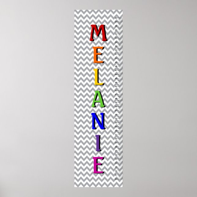 Pôster Gráfico de Crescimento do Nome da Letra Chevron Se (Frente)