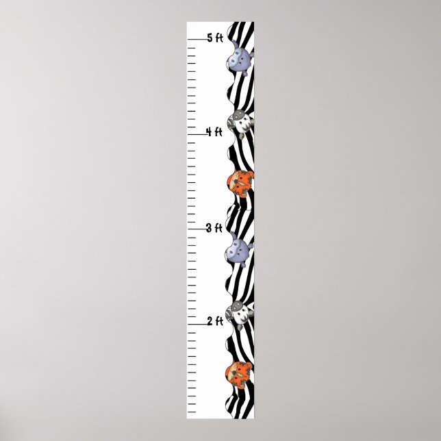 Pôster Gráfico de Crescimento do Zoológico de Animais Sel (Frente)