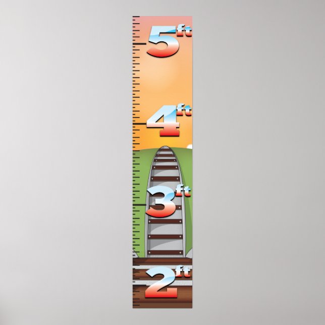 Poster Gráfico de Crescimento dos Caminhos-de-Ferro (Frente)