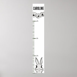 Poster Gráfico de Crescimento Floral de Bunny Rabbit