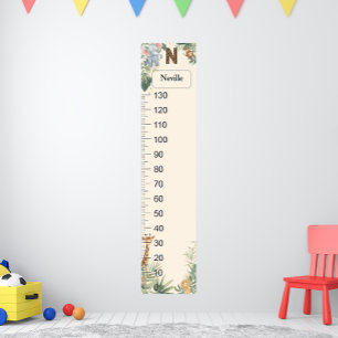 Poster Gráfico de Crescimento N Monograma Nome Personaliz