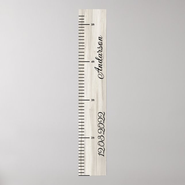 Poster Gráfico de Crescimento Personalizado do Bebê (Frente)