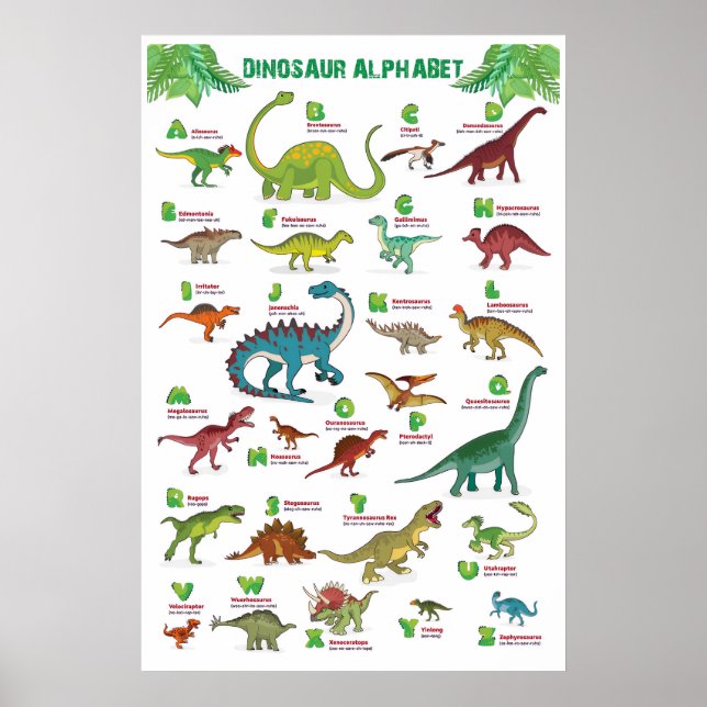 Poster Gráfico de dinossauros (Frente)