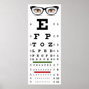 POSTER GRÁFICO DE ENSAIO DE VISÃO DE OPTOMETRIA