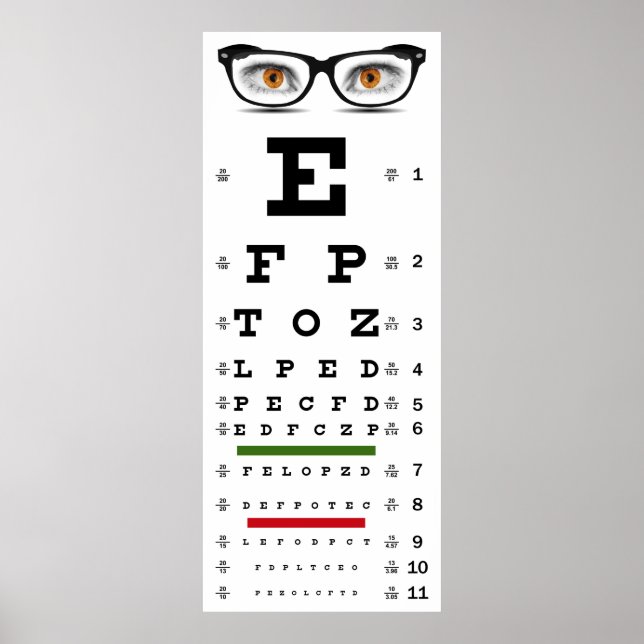 POSTER GRÁFICO DE ENSAIO DE VISÃO DE OPTOMETRIA (Frente)