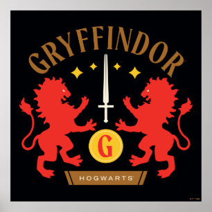 Poster Gráfico de Espada de Leão Duplo GRYFFINDOR™ House