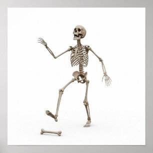 Poster Gráfico de esqueleto cômico