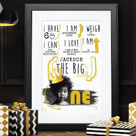 Poster Gráfico de etapas BIG UM Amarelo branco preto