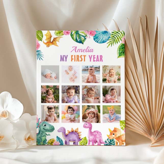 Poster Gráfico de Etapas de Fotos do primeiro aniversario (Criador carregado)