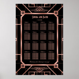 Poster Gráfico de Excelente Preto de Cobre de Luxo Gatsby