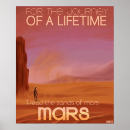 Poster Gráfico de Férias Vintage Mars