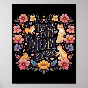 Poster Gráfico de Gatos Engraçados Mulheres Mãe Gato Gati