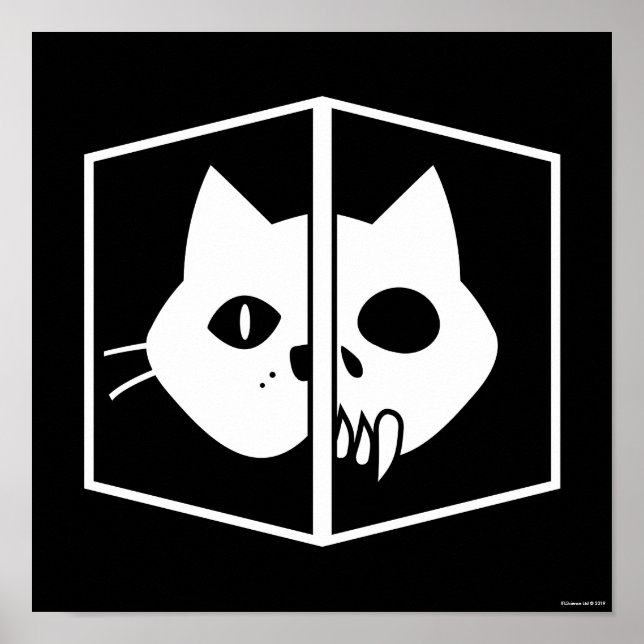 Poster Gráfico de Gatos Schrödinger (Frente)