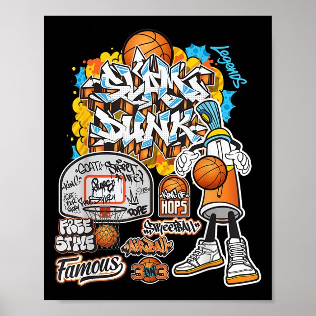 Poster Gráfico de Ilustração do Estilo de Grafite de Basq (Frente)