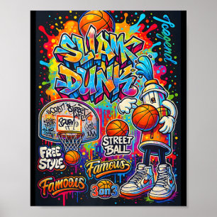 Poster Gráfico de Ilustração do Estilo de Grafite de Basq