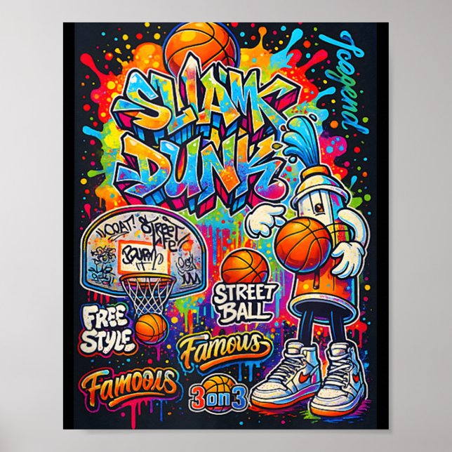 Poster Gráfico de Ilustração do Estilo de Grafite de Basq (Frente)
