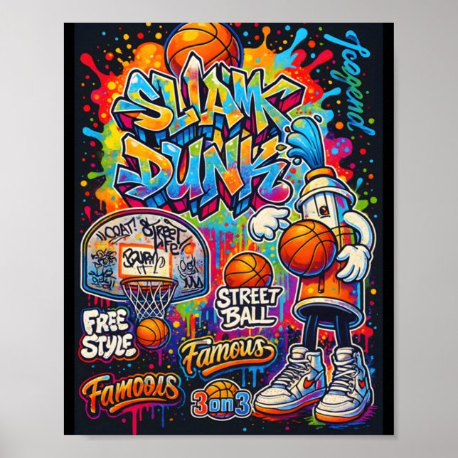 Poster Gráfico de Ilustração do Estilo de Grafite de Basq (Frente)