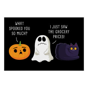 Pôster Gráfico de Inflação de Dia de as Bruxas engraçado 