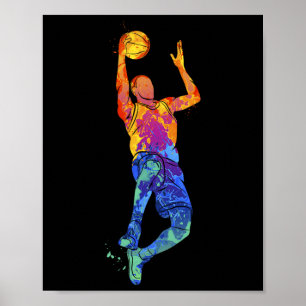 Poster Gráfico de Jogador de Basquete de Dunking