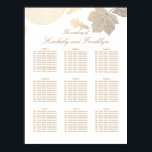 Poster Gráfico de Lugares do Casamento outono de Folhas D<br><div class="desc">Efeito de folha branca e dourada deixa casamento outono</div>