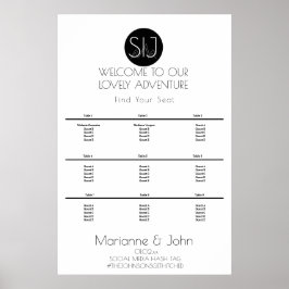 Poster Gráfico de lugares principais do logotipo da monta