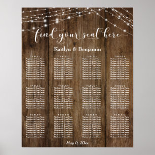 Poster Gráfico de Luzes de Recepção de casamento da Ma