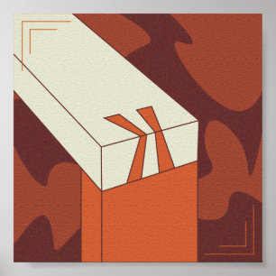 Poster Gráfico de madeira para trabalhar em conjun