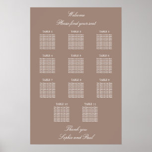 Poster Gráfico de Mesa de Casamento de Casamento de Poste