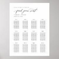 Gráfico de Mesa de Casamento de Script Elegante
