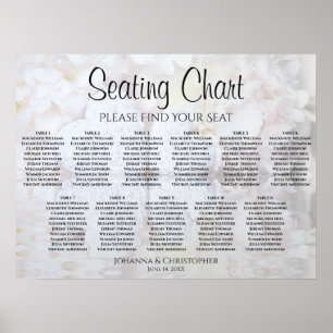 Poster Gráfico de Mesas de Casamento de Brancos 11