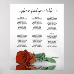 Poster Gráfico de Mesas de Casamento de Rosa 6