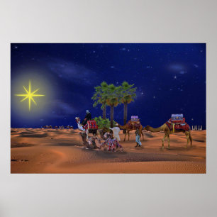 Poster Gráfico de Natal das Estrelas do Wise Men