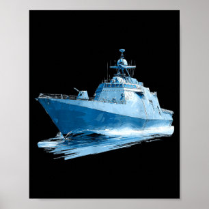 Poster Gráfico de Navio Militar Incrível