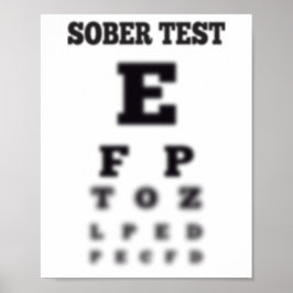 Poster Gráfico de olhos de teste de sober desfocado