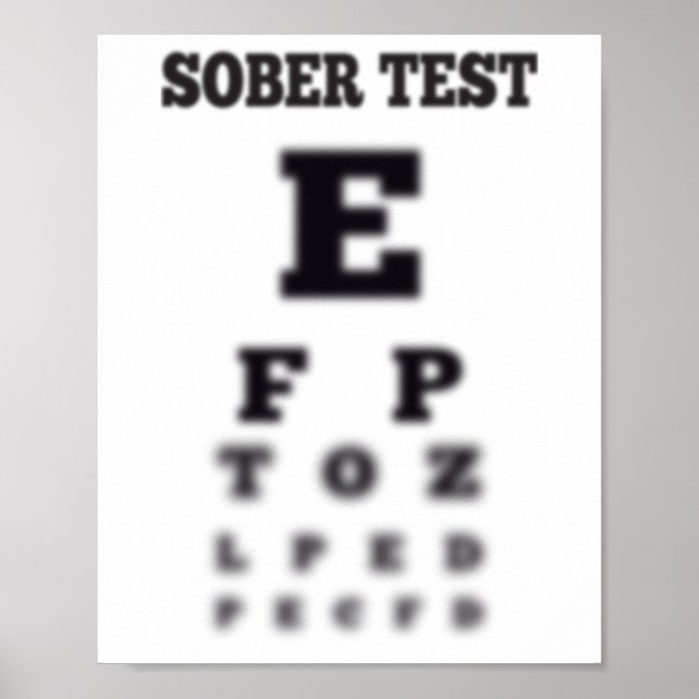 Poster Gráfico de olhos de teste de sober desfocado (Frente)